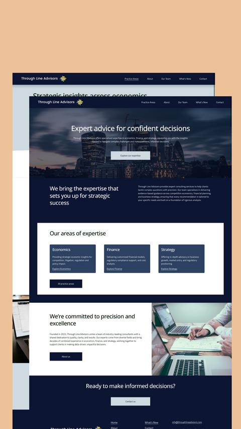 Through Line Advisors Squarespace website