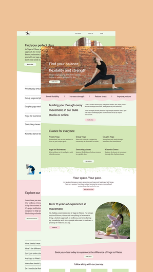 Yoga to Pilates Wix website