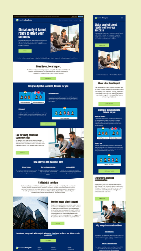 Frontline Analysts Squarespace website