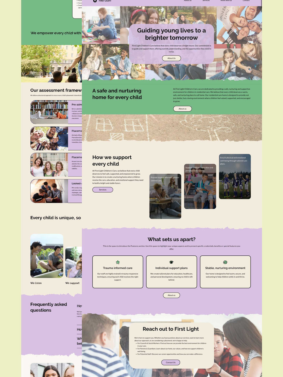 First Light website design - Wix