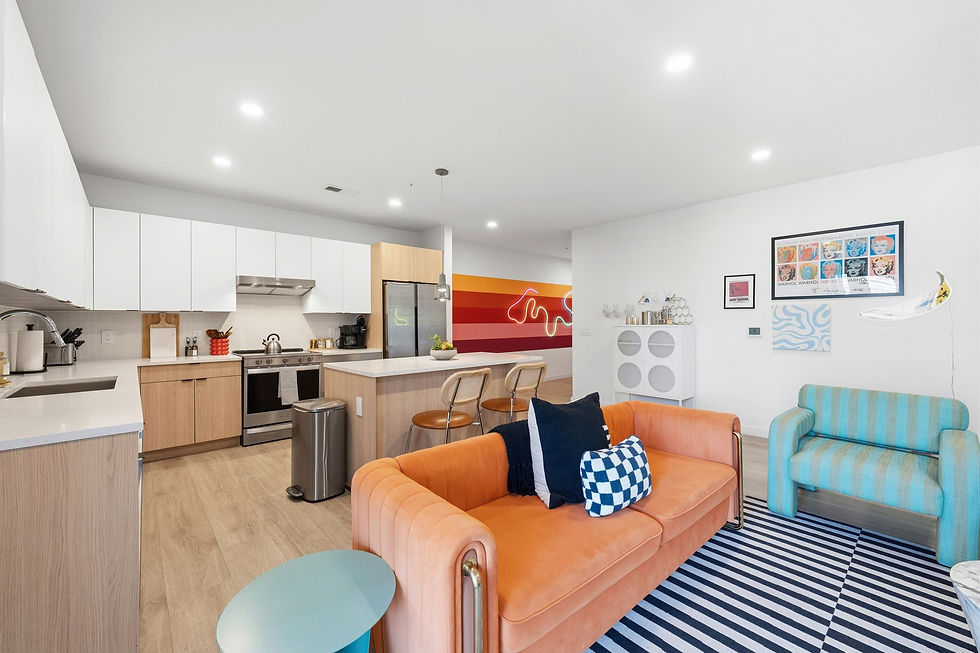Stylish lounge at a Nashville Airbnb property
