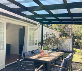 Covered private patio area