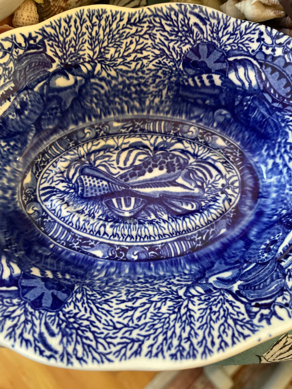 Thumbnail: Blue and White Seashell Dish 