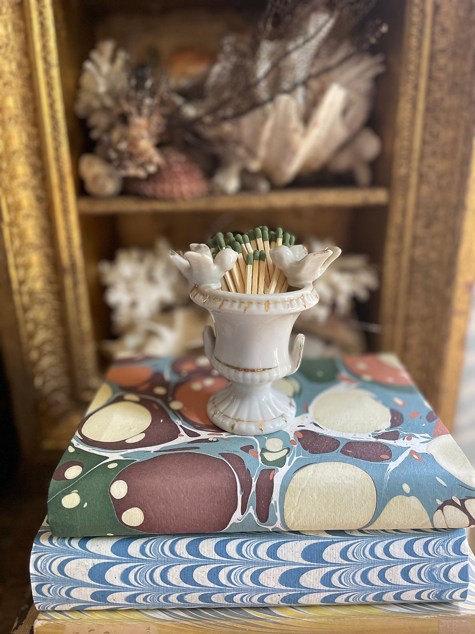 Thumbnail: Porcelain Bird Bath Mini Urn 