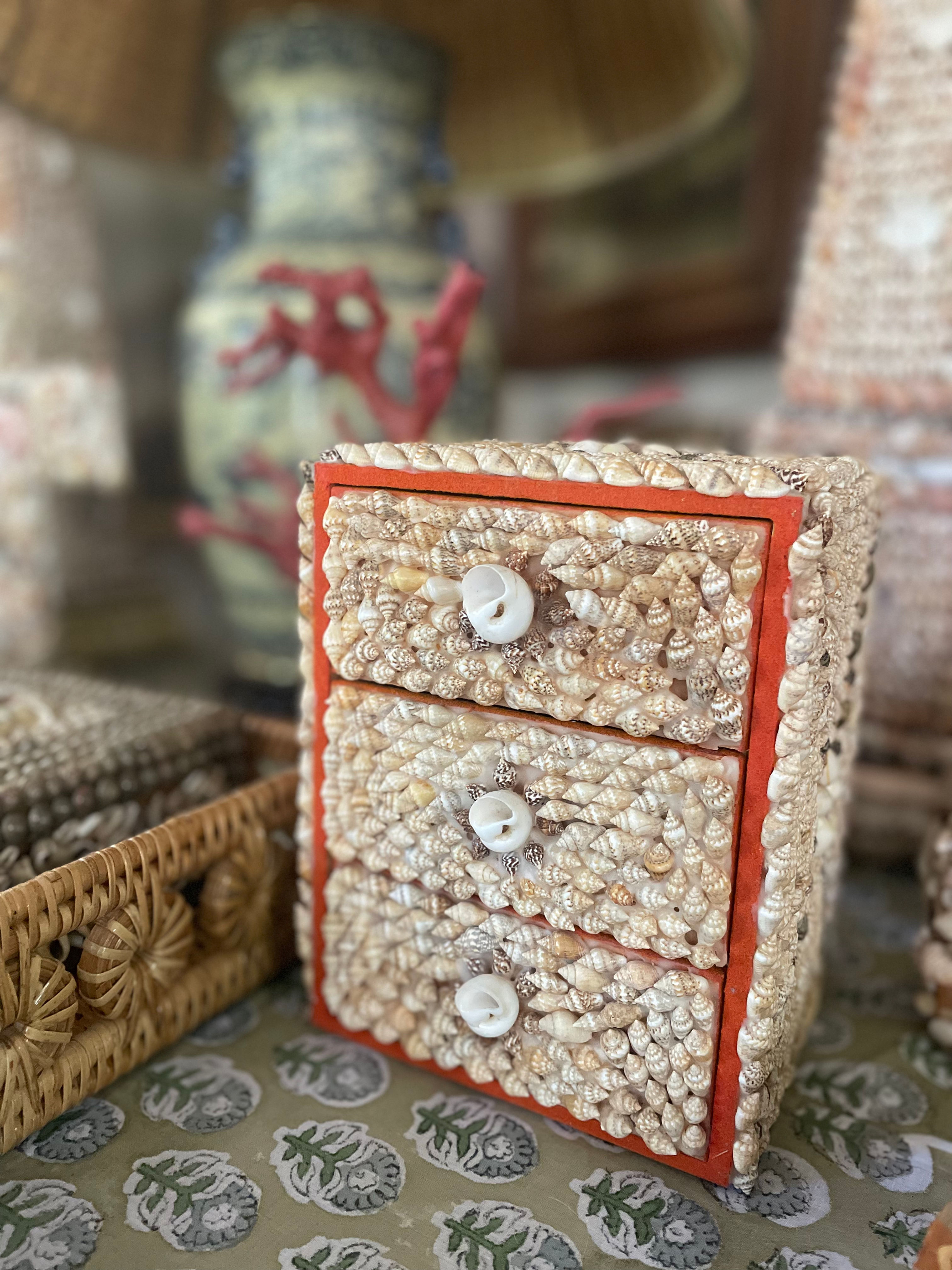 Seashell Covered Table Dresser 