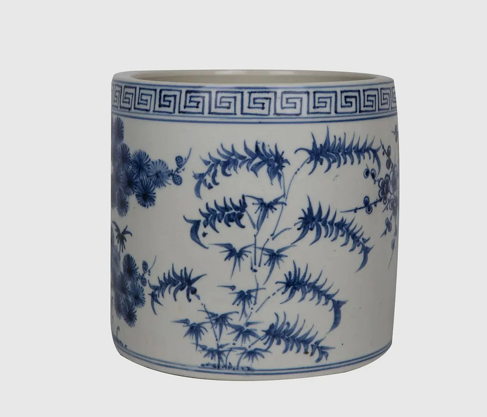 Thumbnail: Pine tree planter in blue and white