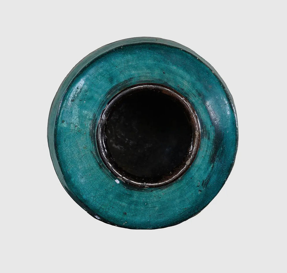 Thumbnail: Large peacock blue vase 