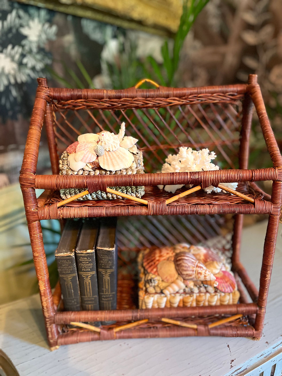 Thumbnail: Wicker and Bamboo Wall Shelf 