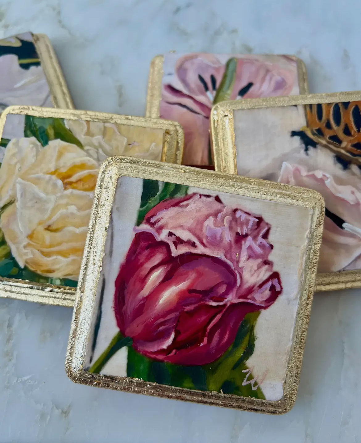 Tulip Painting on Wood 