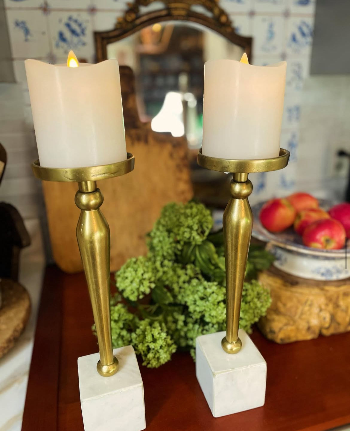 Marble candleholders 