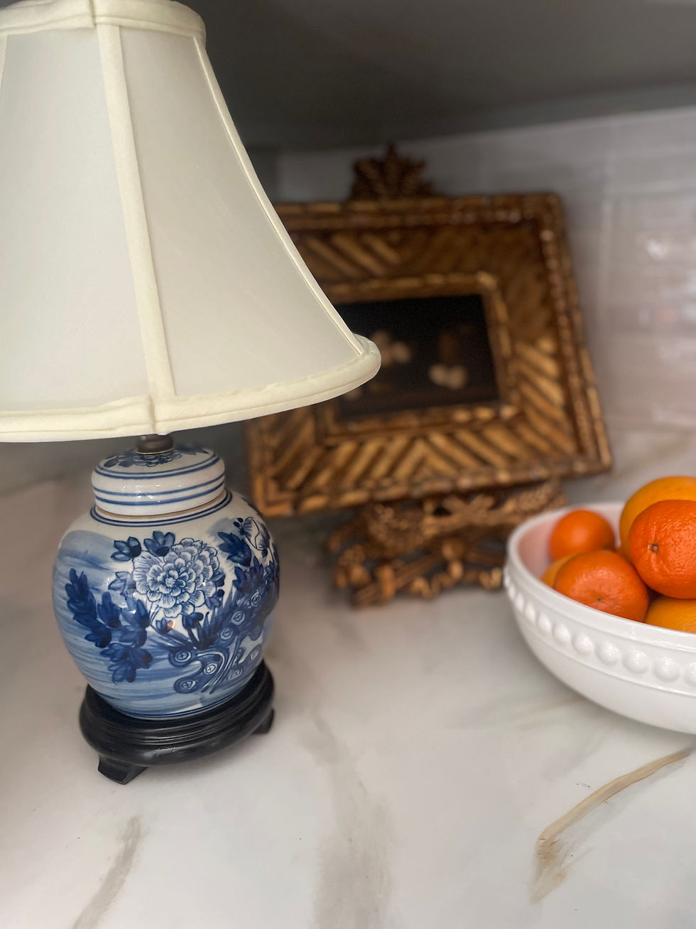 Thumbnail: Blue and White Floral Table Lamp 