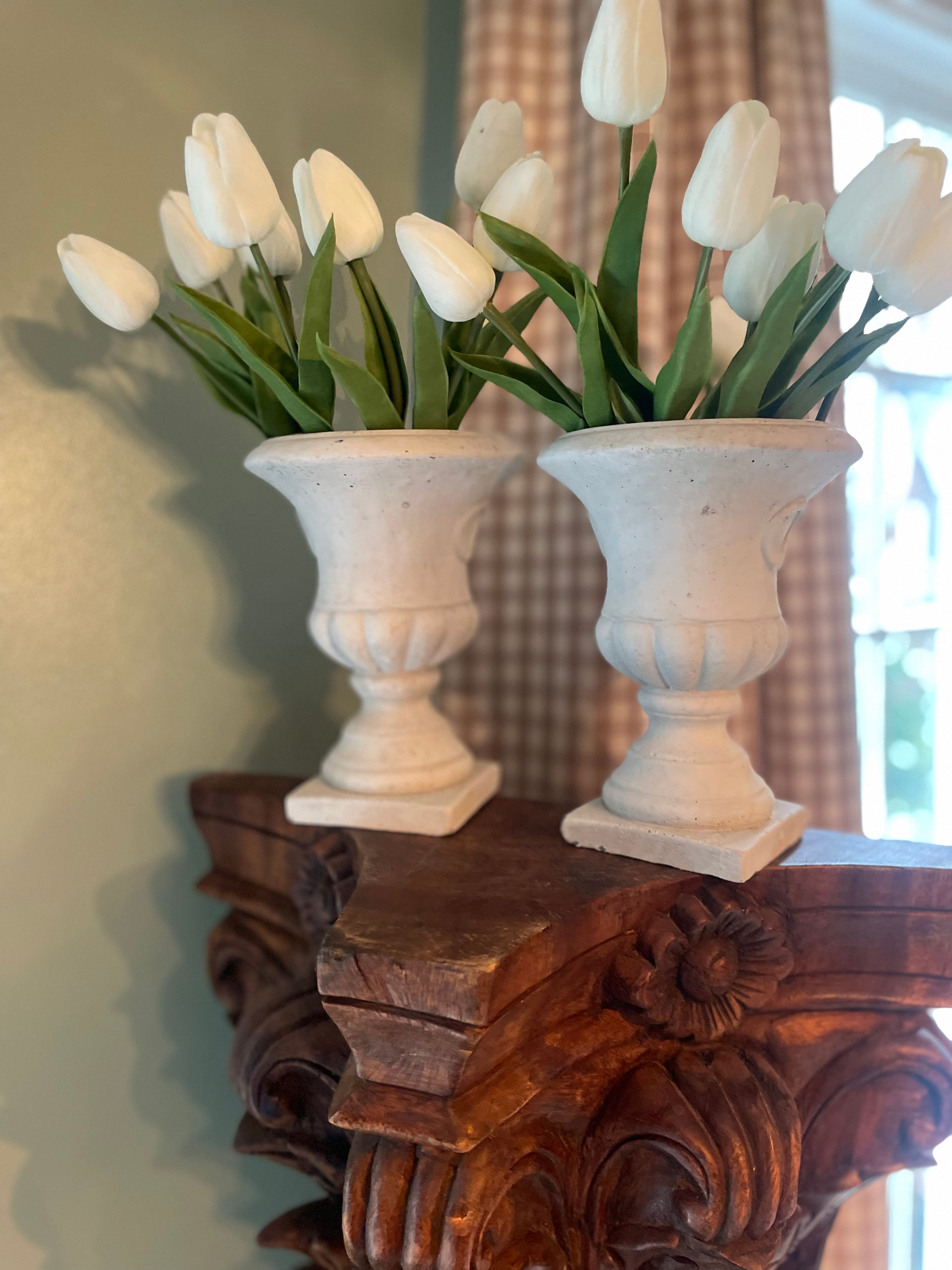 White Washed Urns 