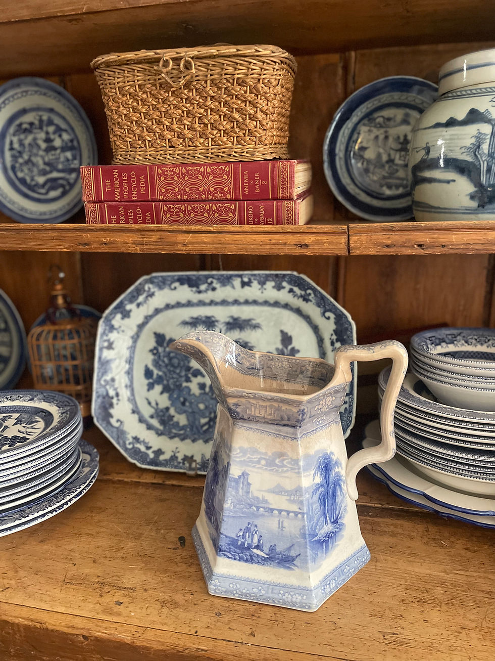 Thumbnail: Antique Blue and White Pitcher
