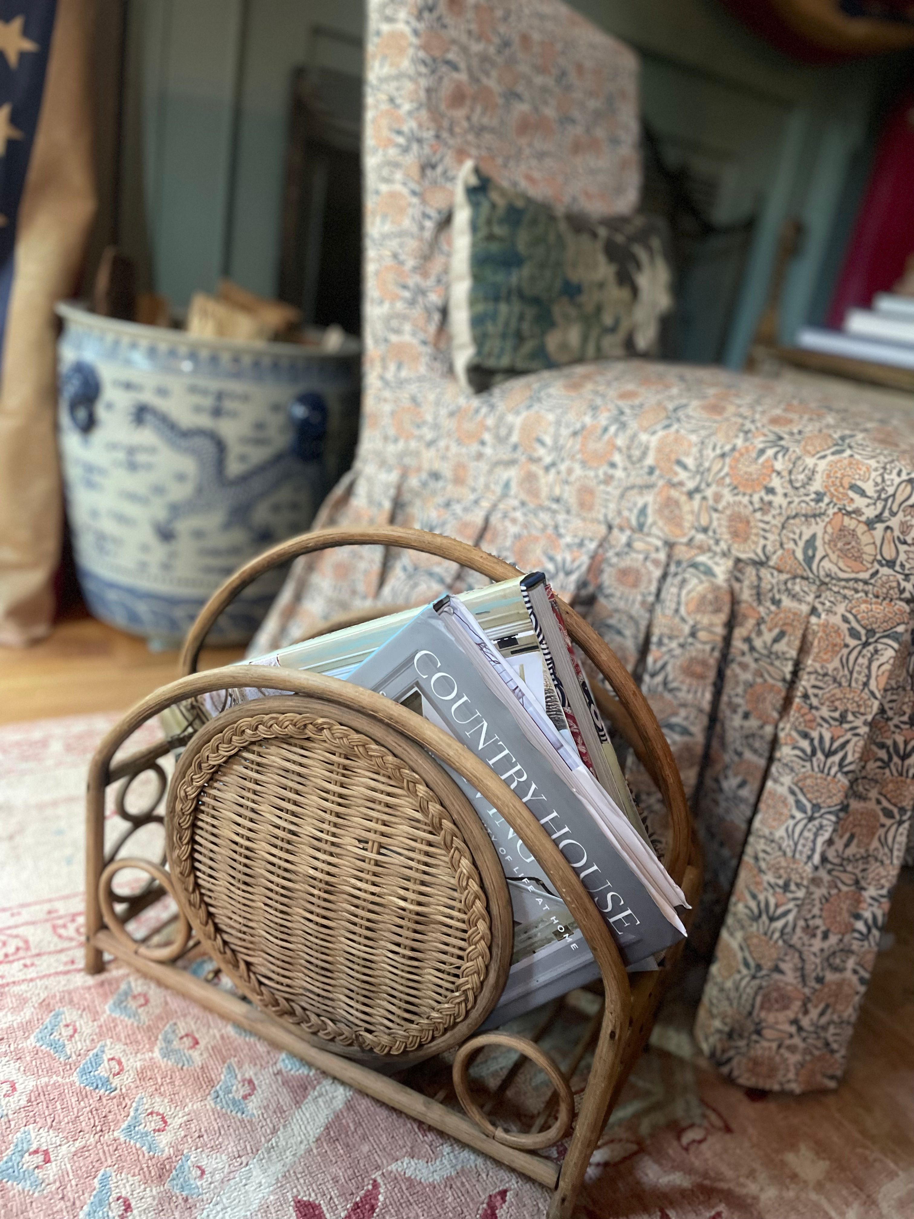 Vintage Bamboo Magazine Rack 