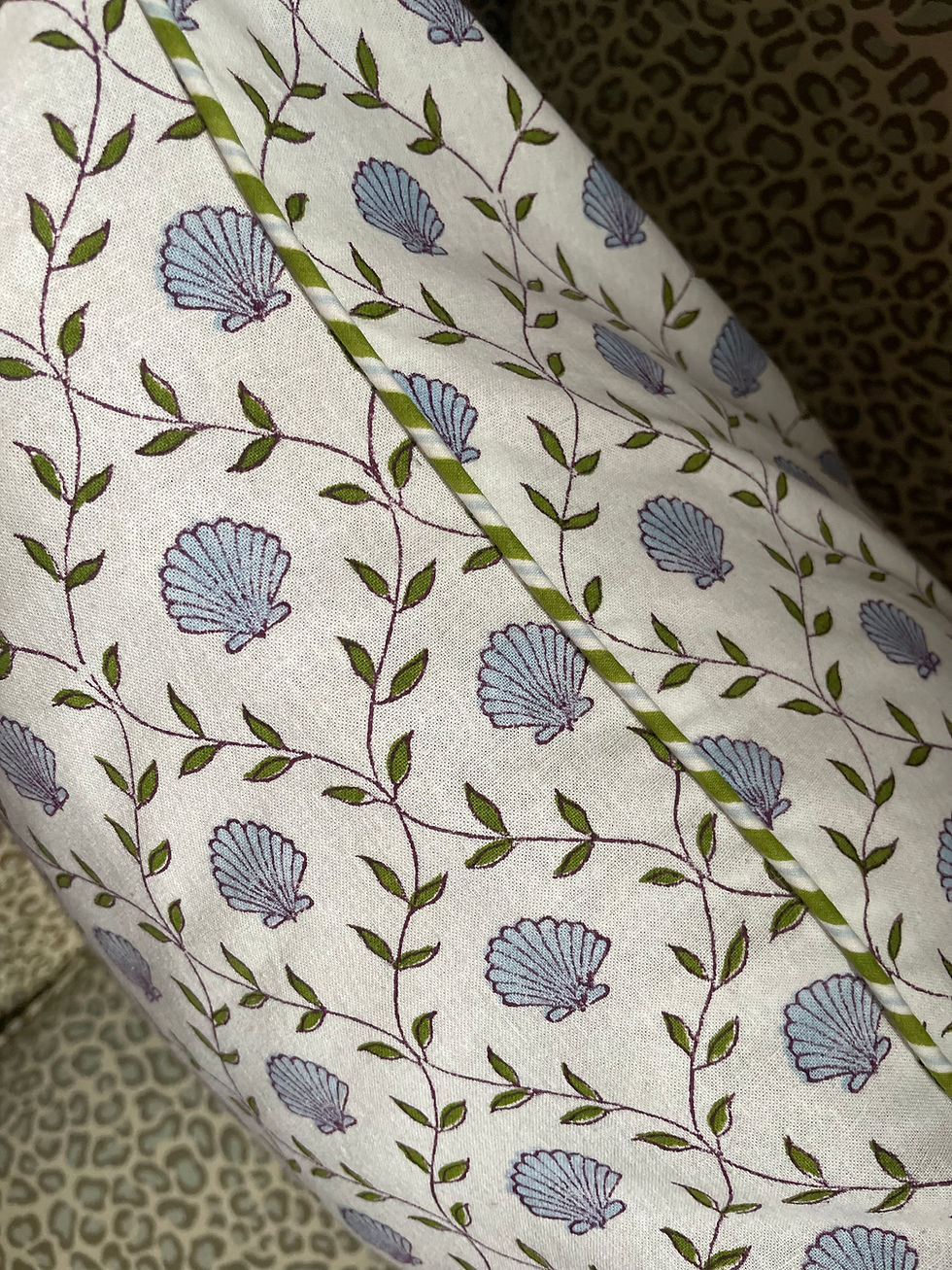Thumbnail: Seashell Block Print Pillow 