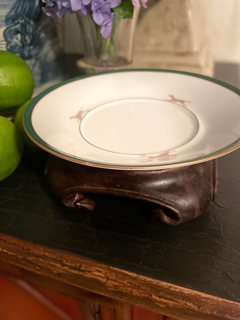 Thumbnail: Vintage Fox Hunt Dish and Stand 