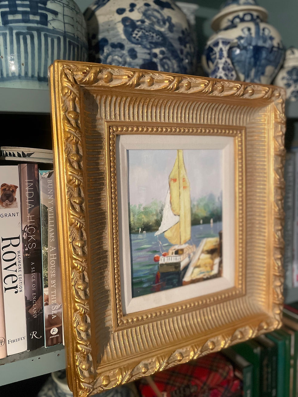 Sailboat oil painting