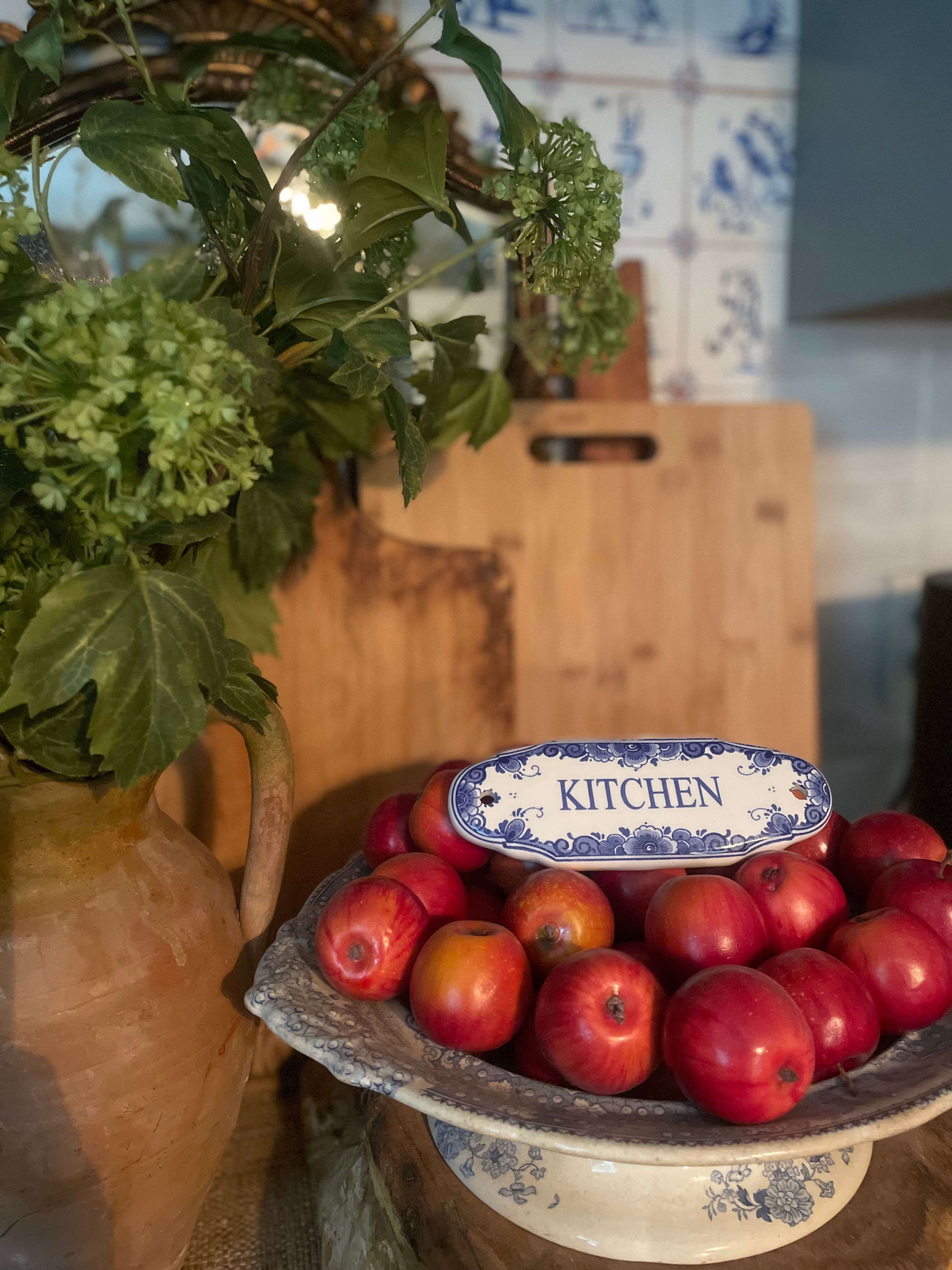 Blue and White Kitchen Sign