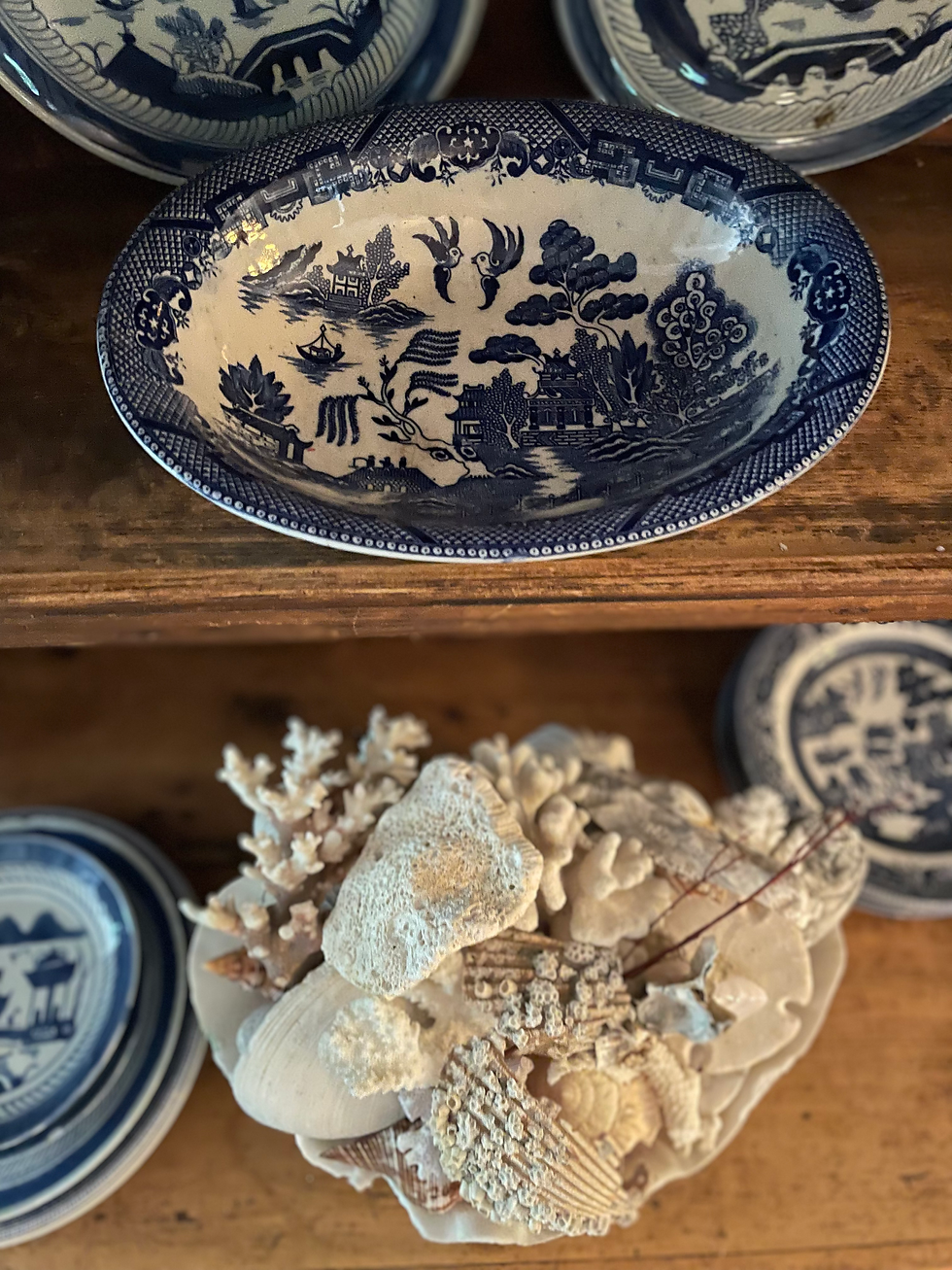Blue willow serving bowl 