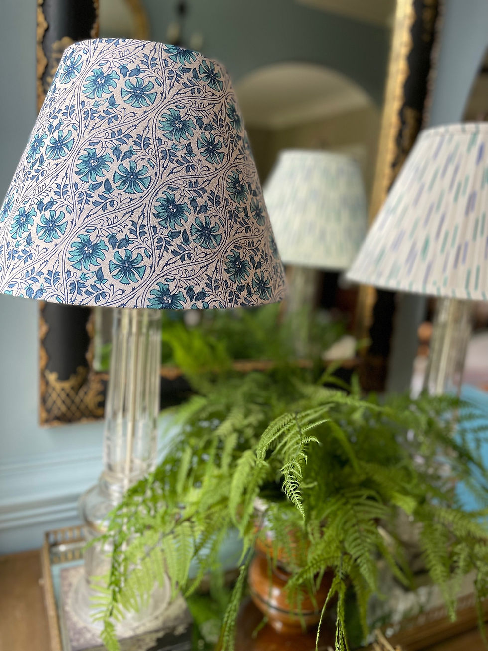 Thumbnail: Floral blues lampshade