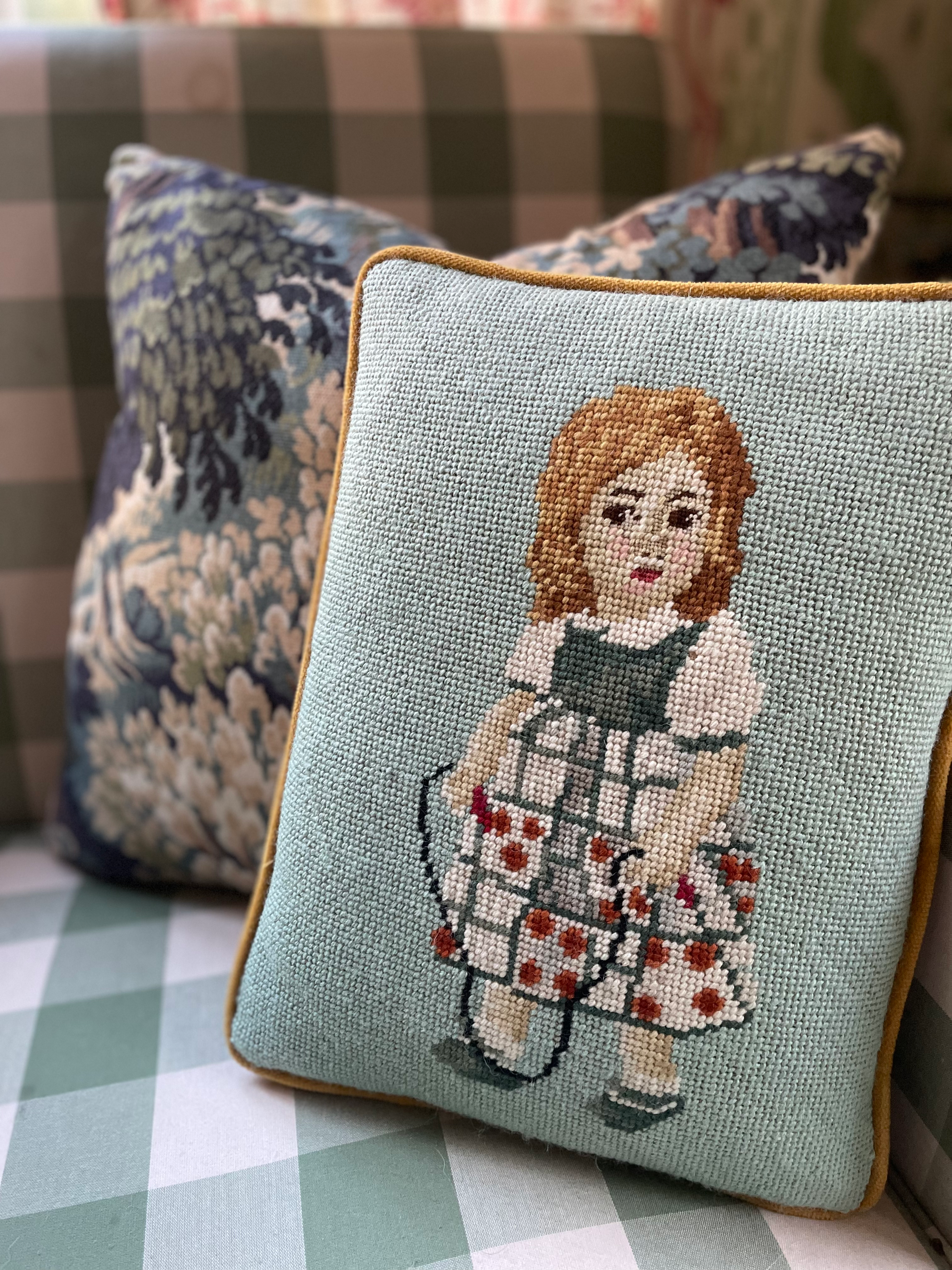 Vintage Needlepoint Pillow 