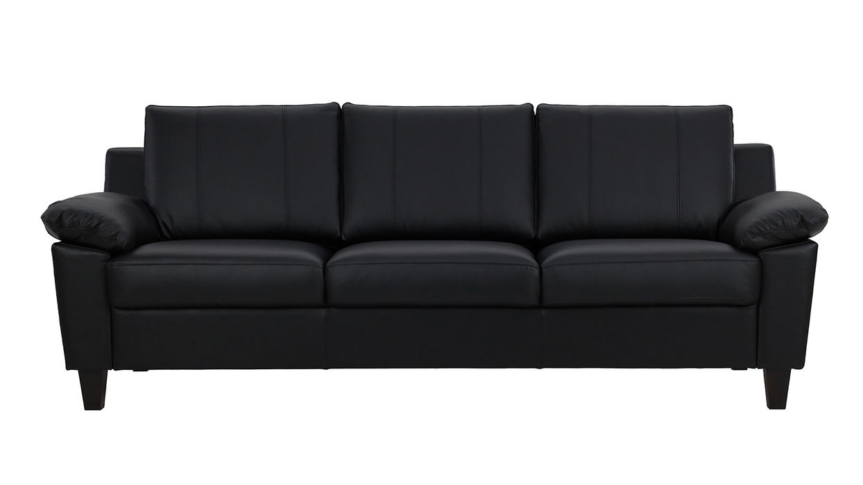 Moduli 3-istuttava sohva (I+D+I). Verhoilu: Soft Antique 0100 musta nahka