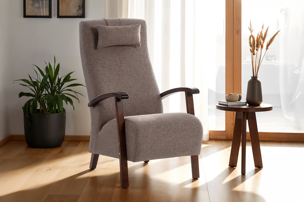 Wagner lepotuoli, Verhoilu: Rene 04 -kangas, Väri: Pähkinä