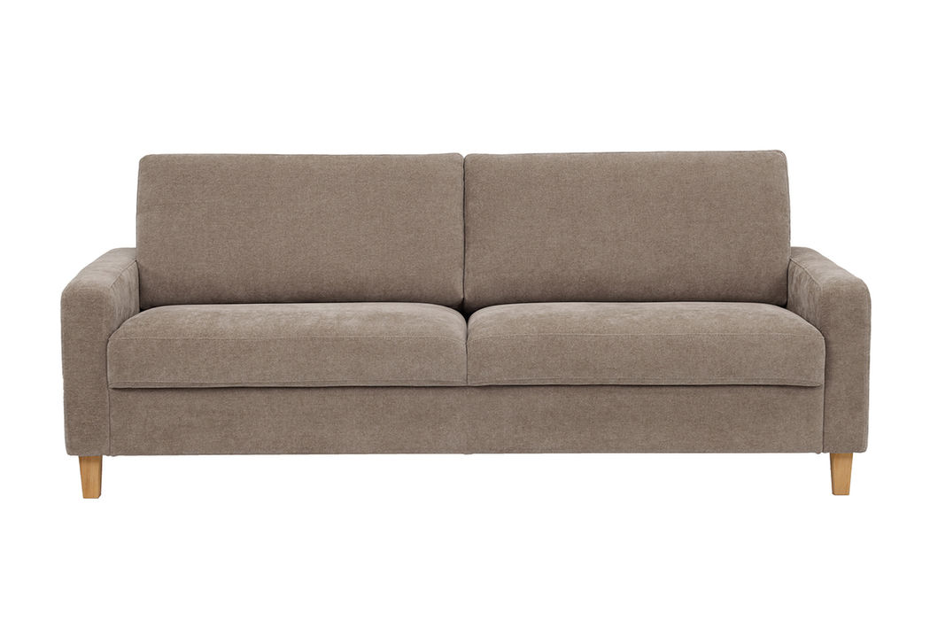 Moduli 3-istuttava sohva (E+D2+E). Verhoilu: Cloud 09 vaalean ruskea / harmaa kangas, Jalat: 128/12 tammi