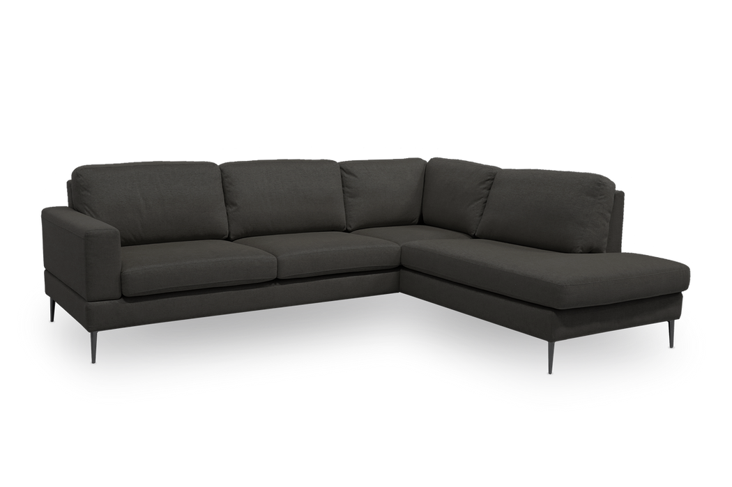 Capri avokulmasohva, Verhoilu: Luna 96 -kangas, Jalat: 227/15 Musta metalli