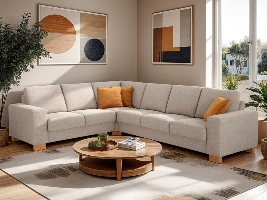 Multico kulmasohva (KN10+B+L+D+KN10), Verhoilu: Connors 51 -kangas, Jalat: 115/9 LV