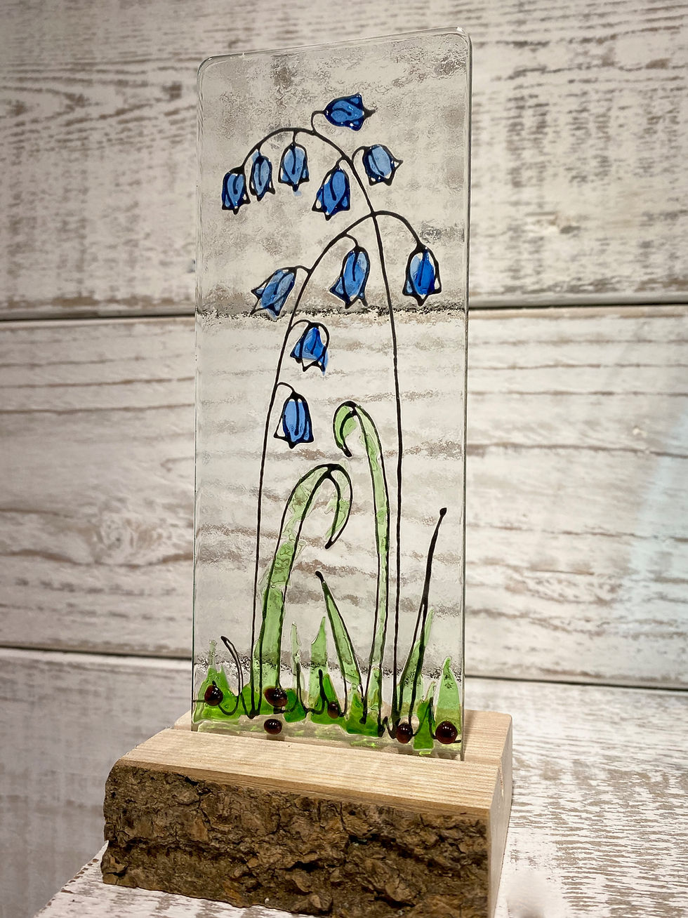 Thumbnail: Handmade Glass Blue Bell Panel