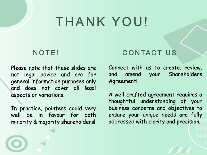 SHAREHOLDERS AGREEMENT (MAJORITY & MINORITY)