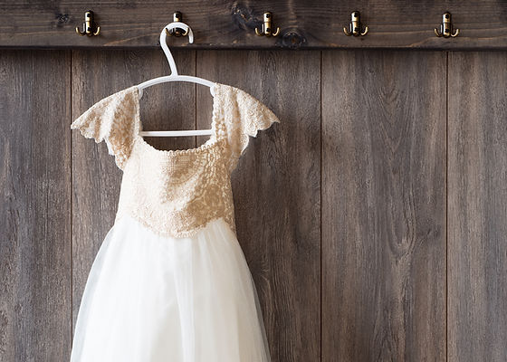 Wedding Dress on Hanger Rustic