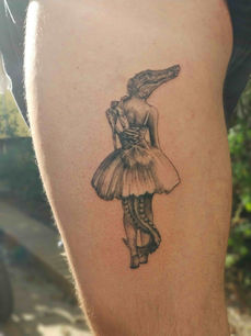 crocodile ballerina tattoo