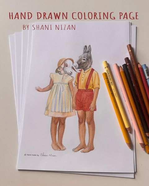 Donkey & Sheep coloring page
