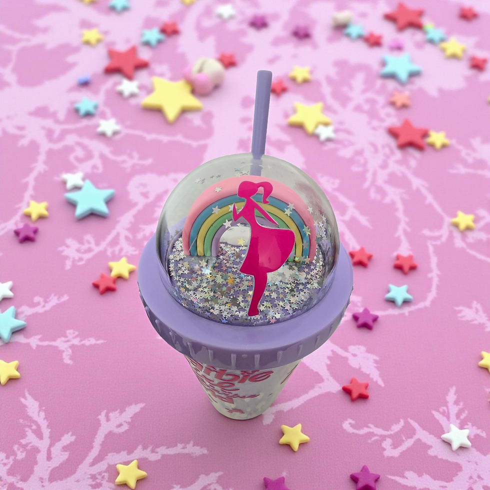 Thumbnail: Barbie (inspired)Tumbler with Rainbow Globe 