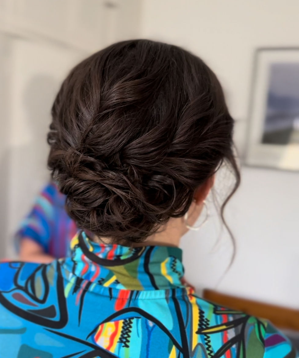 Another Cute curly bun on short naturally curly hair