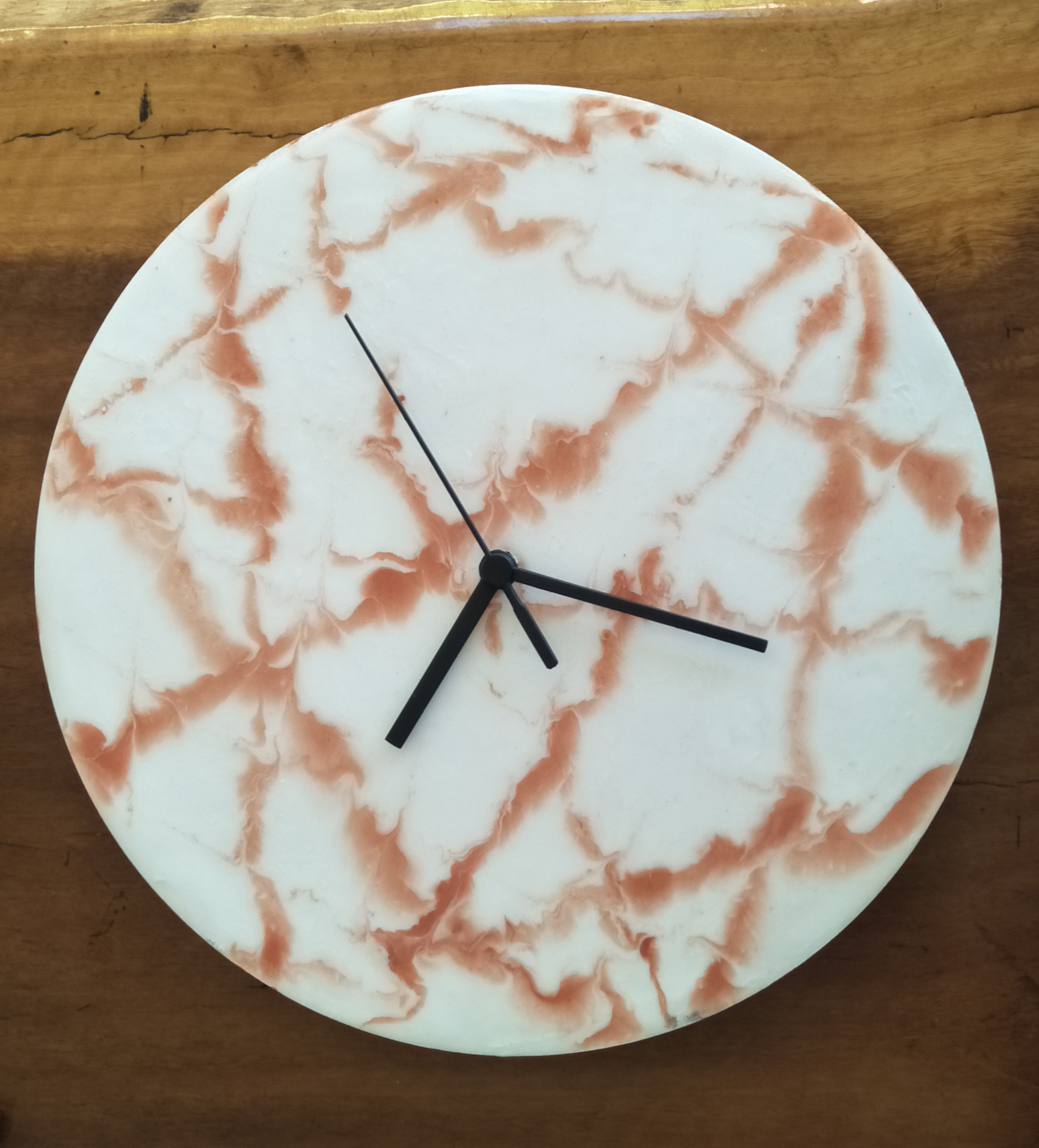 Clock Caramel & white $45
