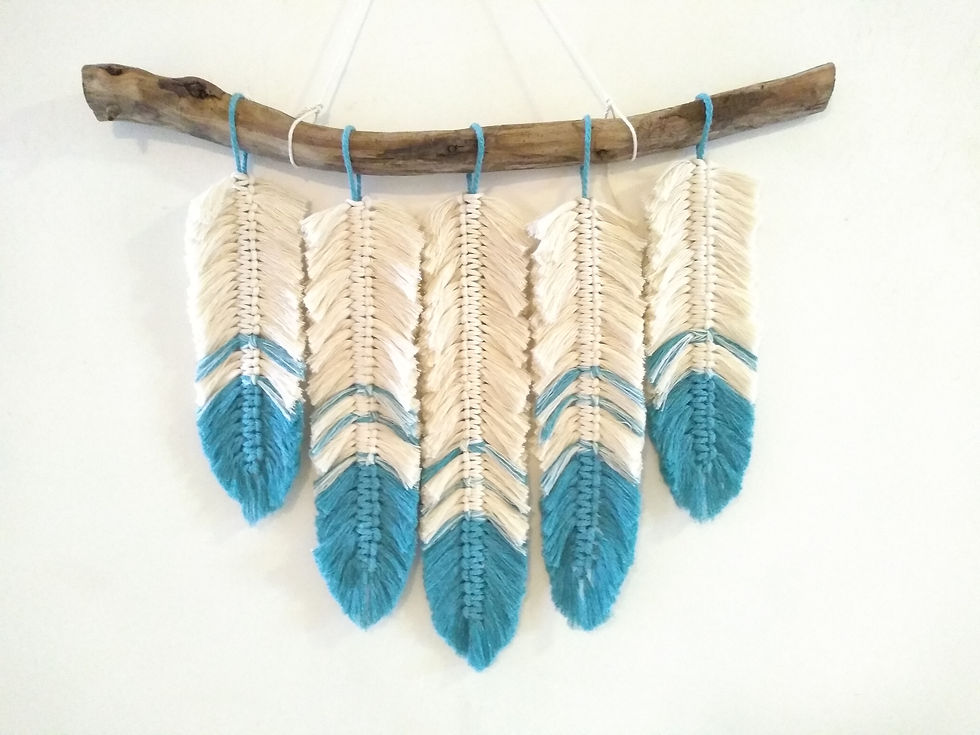 Thumbnail: Large Macrame Deluxe Feather Hanging 