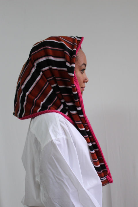 Thumbnail: DOTTIE Hood in Stripes and Magenta