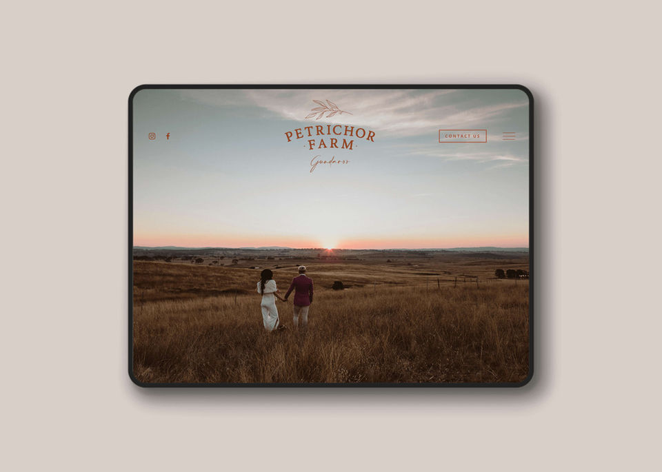 Petrichor Farm wedding venue Squarespace website design