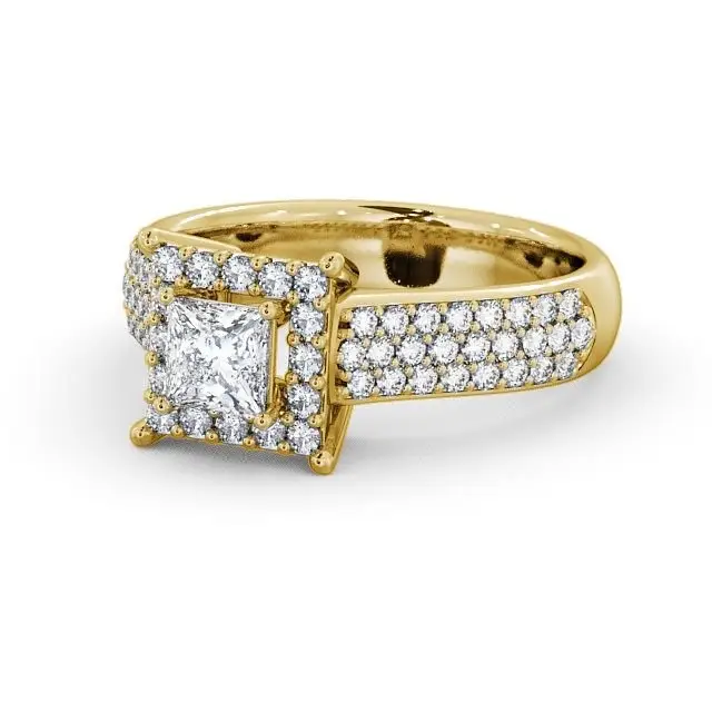 Thumbnail: 1CT Halo Princess  Lab Grown Diamond Engagement Ring