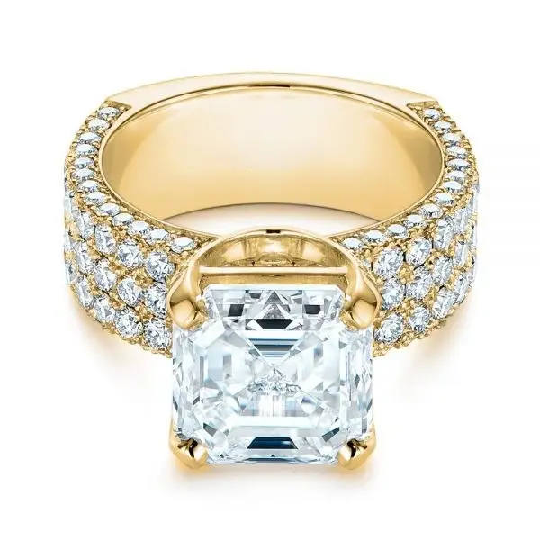 Thumbnail: 3CT Asscher Cut Lab Grown Diamond Engagement Ring