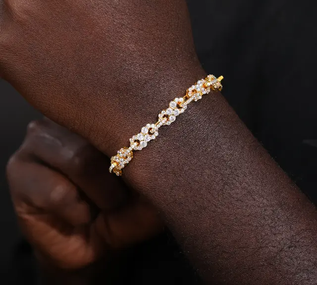 Thumbnail: 5MM Infinity Link Moissanite Diamond Bracelet