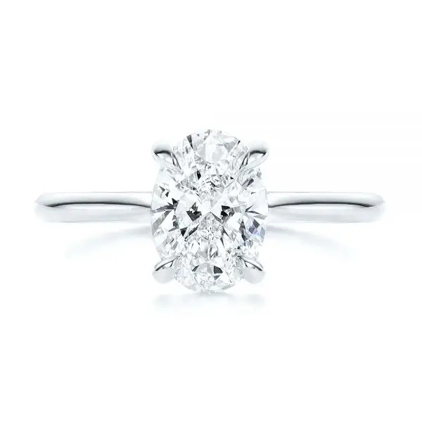 Thumbnail: 2CT Oval Moissanite Diamond Ring