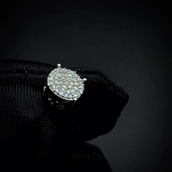 10K Solid Gold VS Diamond Cluster Earrings