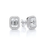 Thumbnail: .925 Silver Emerald Cut Moissanite Halo Diamond Earrings
