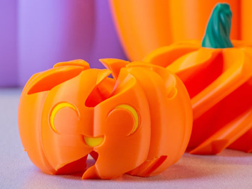 a 3D printed pumpkin puzzle for halloween