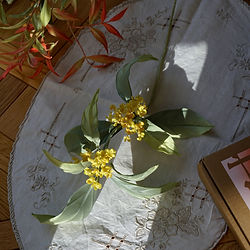 Osmanthus silk flower class Silk flower workshop Traditional silk flower art Han