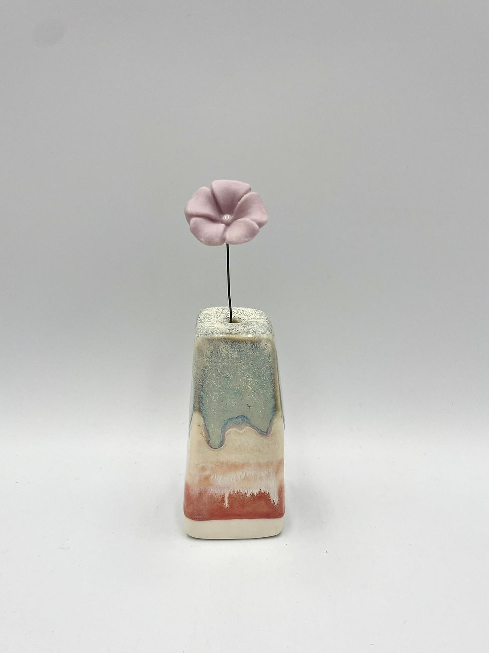 Thumbnail: Rose and Sand Block Vase with Garden Flower